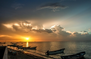 Sunset at a Yucatan Peninsula beach